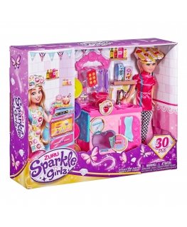 SPARKLE GIRLZ 27cm doll with baking set, 100183
