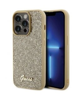 Guess Apple iPhone 15 Pro HC PU DISCO SCRIPT META Gold