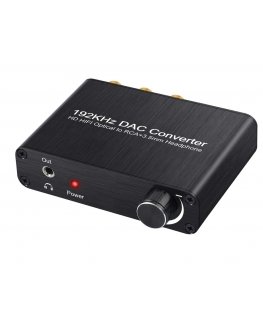 RoGer DAC 192kHz 24bit S/PDIF - RCA pārveidotājs ar austiņu izeju 3,5 mm / optiskais / koaksiālais