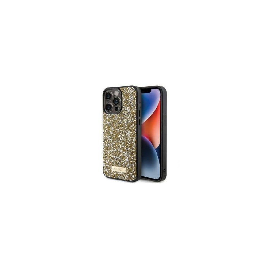 Guess Apple iPhone 15 Pro Max HC RHINESTONE METAL LOGO Yellow