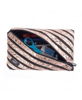 Pencil case ZIPIT Metallic Jumbo Pouch, ZTJ-MT-1, Bronze