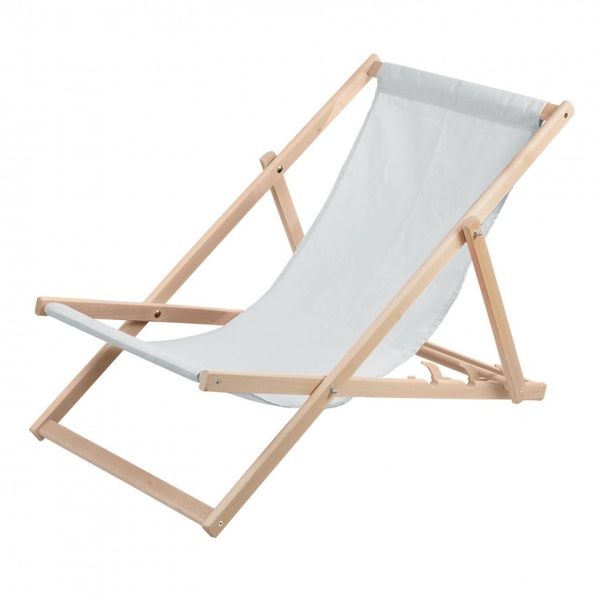Woodok Beach lounger, wooden light gray