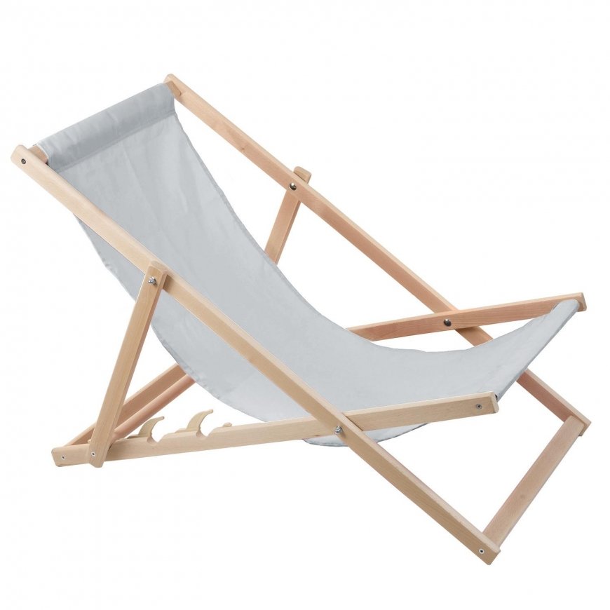 Woodok Beach lounger, wooden light gray – 2