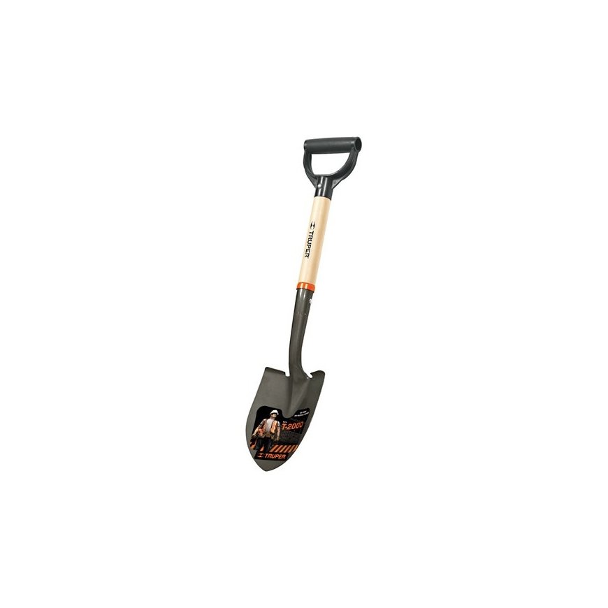Truper Shovel, D-shaped handle, wooden handle