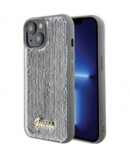 Guess - iPhone 15 HC SEQUIN SCRIPT METAL Silver