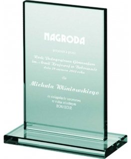 Tryumf Engraved glass trophy