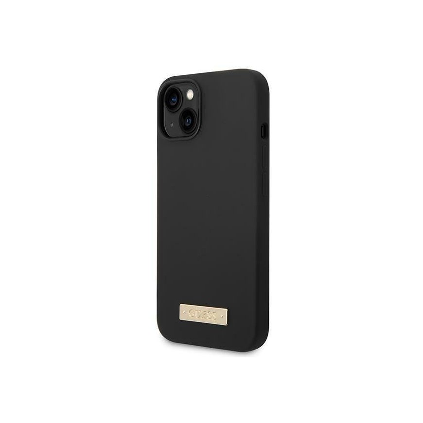 Guess GUHMP14MSBPLK iPhone 14 Plus 6.7" Black/Black Hard Case Silicone Logo Plate MagSafe – 2