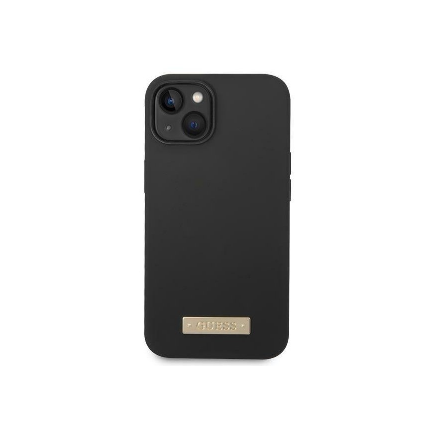 Guess GUHMP14MSBPLK iPhone 14 Plus 6.7" Black/Black Hard Case Silicone Logo Plate MagSafe – 3
