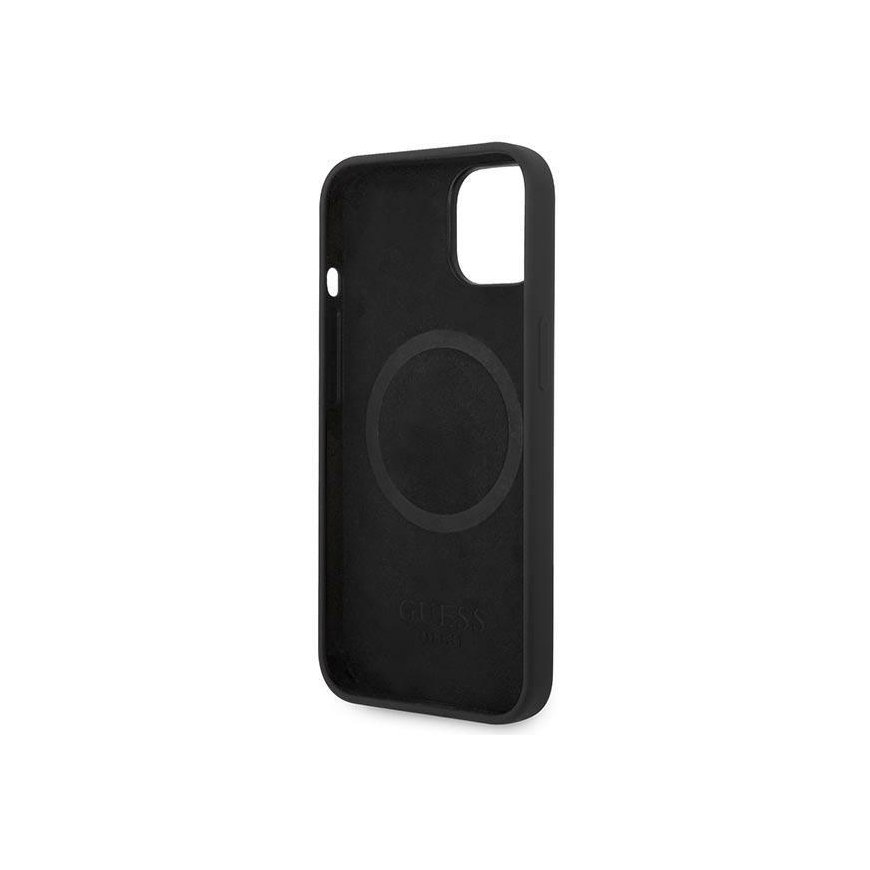 Guess GUHMP14MSBPLK iPhone 14 Plus 6,7" juodas/juodas kietas dėklas Silikoninė logotipo plokštė MagSafe – 5