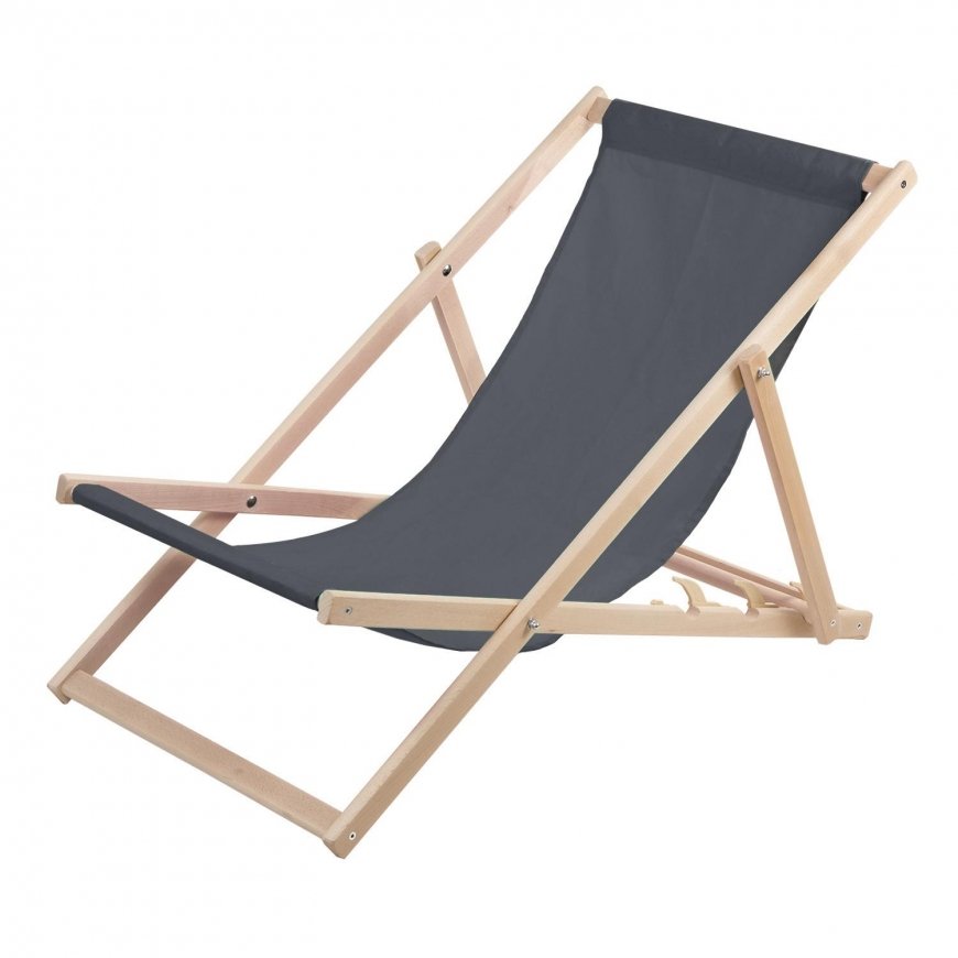 Woodok Beach lounger, gray wood