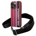 Karl Lagerfeld KLHCP14XSTSTP iPhone 14 Pro Max 6.7 " kietas dėklas, rožinė / rožinė spalvos juostelių dirželis Karl Lagerfeld KLHCP14XSTSTP iPhone 14 Pro Max 6.7 " kietas dėklas, rožinė / rožinė spalvos juostelių dirželis