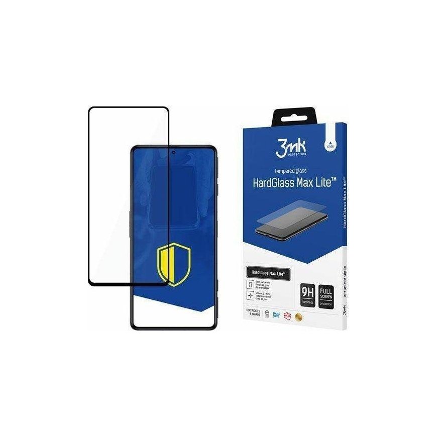 3MK Grūdintas stiklas 3MK HardGlass Max Lite POCO F4 5G juoda