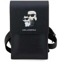 Case Karl Lagerfeld Saffiano Metal Logo NFT Wallet Phone Bag Black