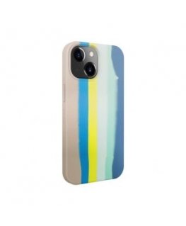 Evelatus Apple iPhone 15 Silicone case Multi-Colored Blue Pink
