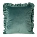 Eurofirany VELVET / 25 Velvet pillowcase, decorated with ruffles, 45 X 45 cm, color: dark mint Eurofirany VELVET / 25 Velvet pillowcase, decorated with ruffles, 45 X 45 cm, color: dark mint