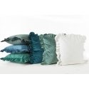 Eurofirany VELVET / 25 Velvet pillowcase, decorated with ruffles, 45 X 45 cm, color: dark mint Eurofirany VELVET / 25 Velvet pillowcase, decorated with ruffles, 45 X 45 cm, color: dark mint