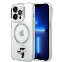 Karl Lagerfeld dėklas, skirtas iPhone 14 Pro Max 6,7" KLHMP14XHNKCIT skaidrus kietas dėklas Magsafe IML NFT Karl&Choupette