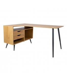 Desk GEORGIA 145x80xH75cm, melamine with oak decor