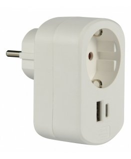 Electraline 55079 Power socket with charger USB-A / USB-C QC 18W