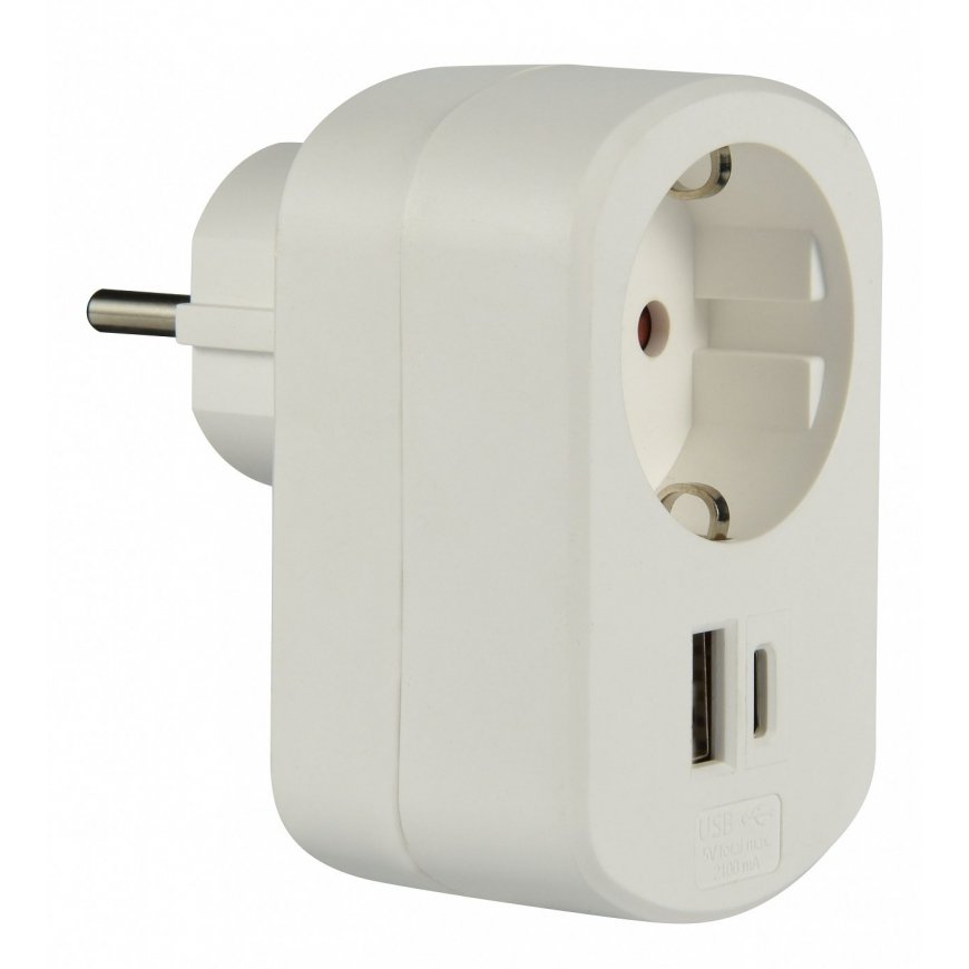 Electraline 55079 Strāvas kontaktligzda ar lādētāju