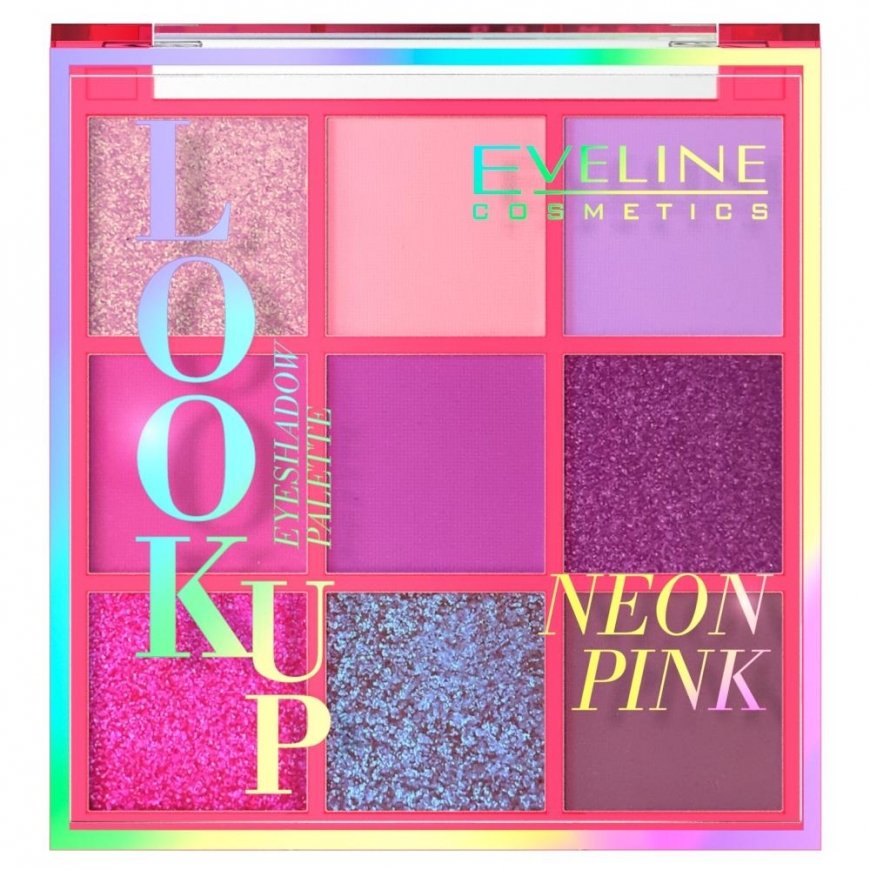 Eveline Cosmetics Eveline EVELINE_Look Up Neon Rožinė paletė iš 9 akių šešėlių, 10,8 g – 2