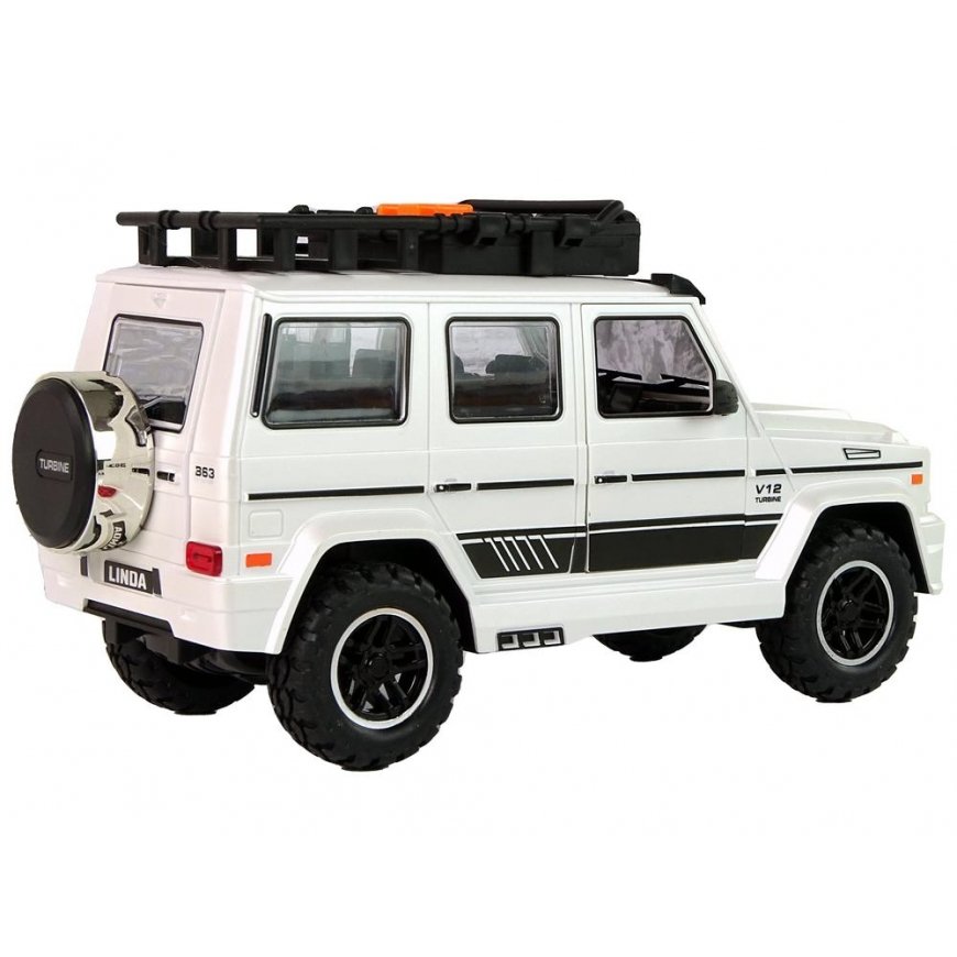Lean Cars Baterijomis varomas visureigis baltas – 4