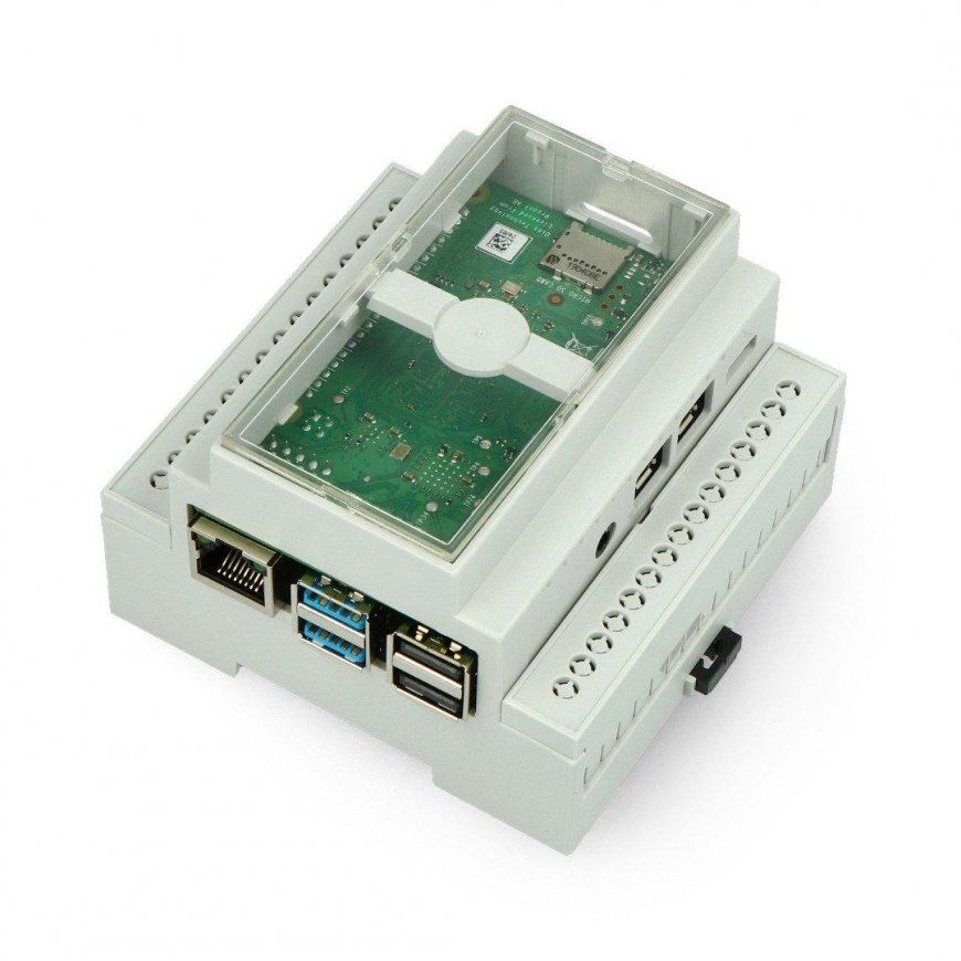 Case for Raspberry Pi 4B DIN rail - Multicomp Pro - gray – 2