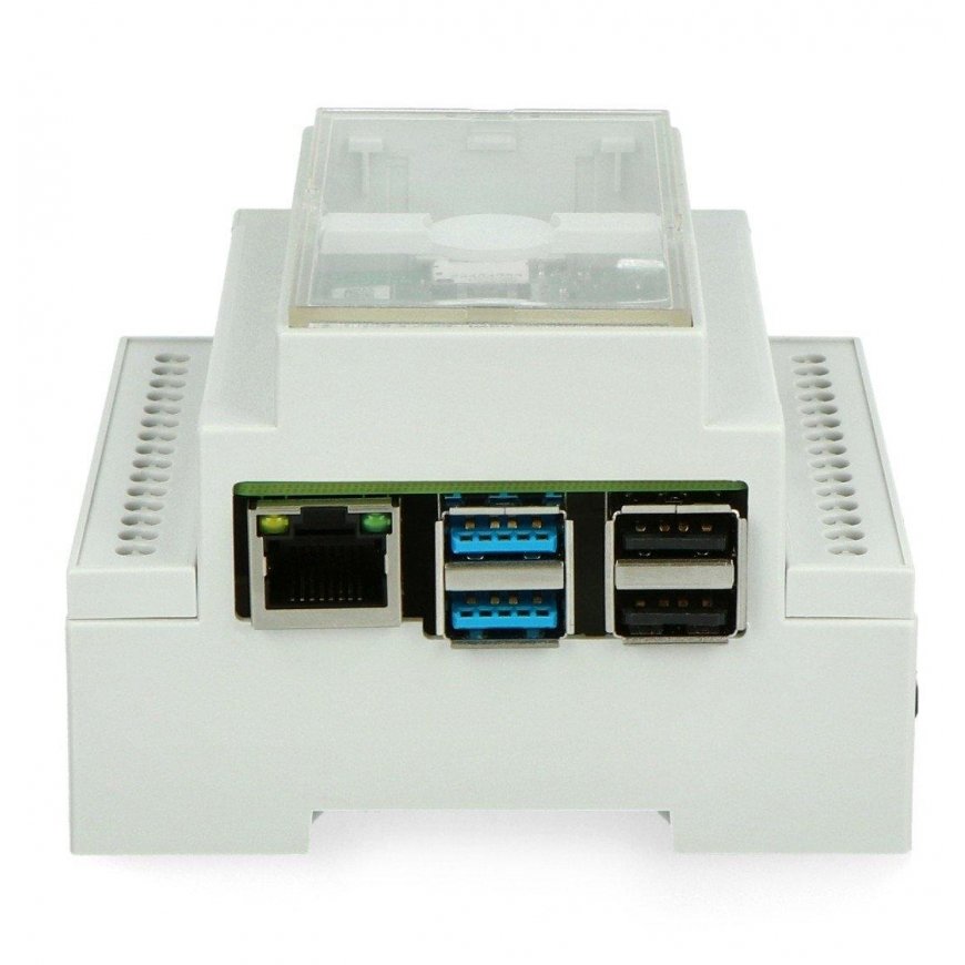 Case for Raspberry Pi 4B DIN rail - Multicomp Pro - gray – 4