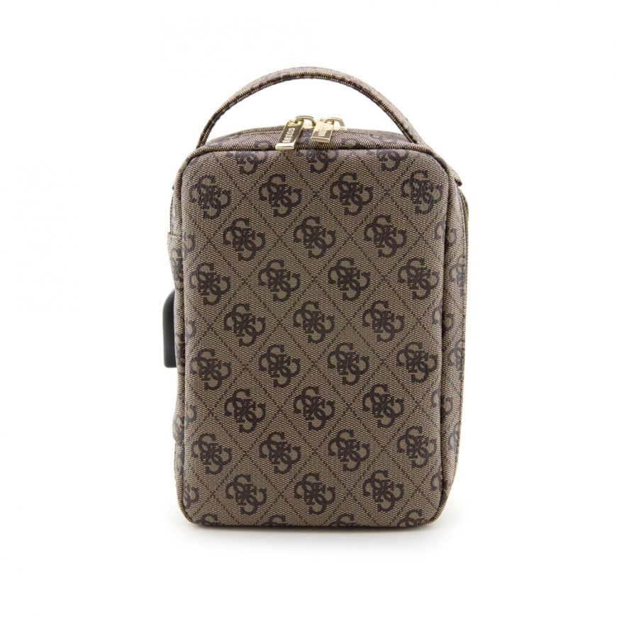 Dėklas Guess PU 4G Printed Stripes Kelioninis universalus krepšys Rudas – 2