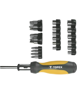 Topex Screwdriver bits and handle sockets, set of 29