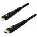 USB cable Logo USB-C - Lightning 2 m Black USB cable Logo USB-C - Lightning 2 m Black