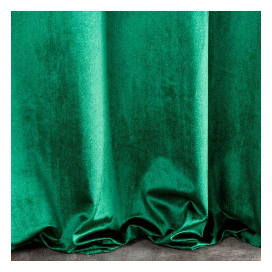 Minkšto ir blizgaus aksomo naktinė užuolaida Eurofirany SAMANTA 140X270cm, juosta / tunelis / kabliukai, spalva: žalia – 5