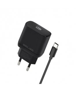 Beline Įkroviklis jungiama į tinklą 30W GaN USB-C + kabelis USB-C, juoda