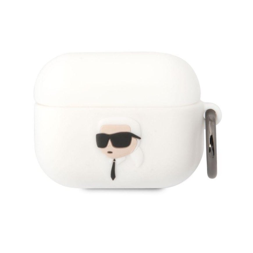 Karl Lagerfeld Cover for headphones Karl Lagerfeld do AirPods Pro cover white/white silicone Karl Head 3D