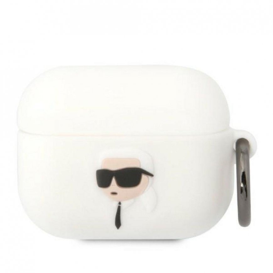 Karl Lagerfeld Cover for headphones Karl Lagerfeld do AirPods Pro cover white/white silicone Karl Head 3D – 2