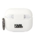 Karl Lagerfeld Dėklas ochronne na ausinės Karl Lagerfeld do AirPods Pro cover balta/baltas silikoninis Karl Head 3D