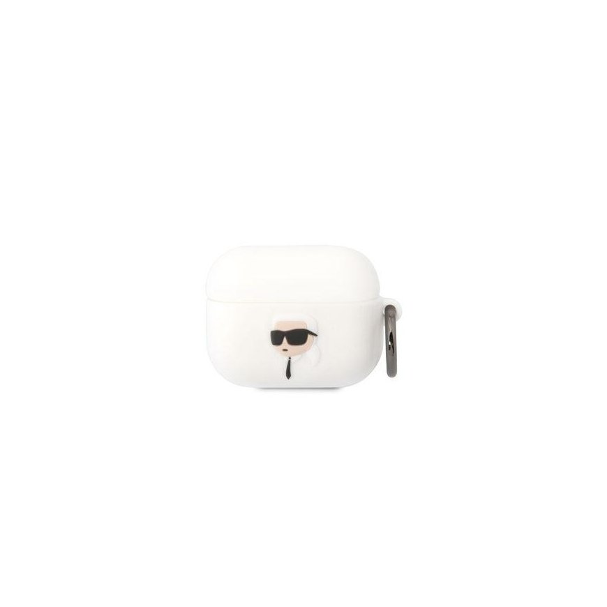 Karl Lagerfeld Dėklas ochronne na ausinės Karl Lagerfeld do AirPods Pro cover balta/baltas silikoninis Karl Head 3D – 5
