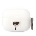 Karl Lagerfeld Cover for headphones Karl Lagerfeld do AirPods Pro cover white/white silicone Karl Head 3D