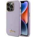 Guess PU Glitter visiškai apvyniotas dėklas, skirtas iPhone 15 Pro Lilac