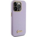 Guess PU Glitter visiškai apvyniotas dėklas, skirtas iPhone 15 Pro Lilac