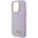 Guess PU Glitter visiškai apvyniotas dėklas, skirtas iPhone 15 Pro Lilac