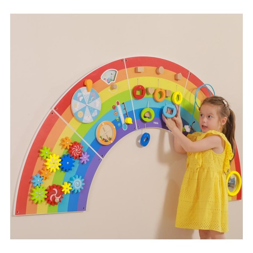 Viga Toys VIGA wooden sensory and manipulation board EDU Rainbow FSC certificate – 2
