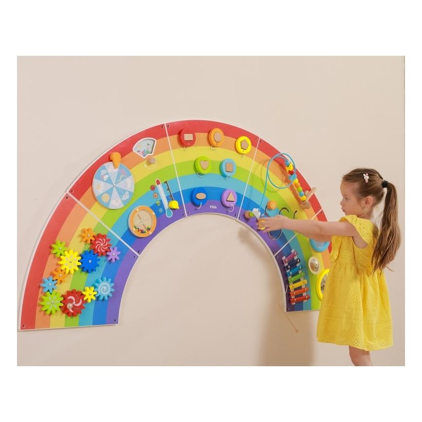 Viga Toys VIGA wooden sensory and manipulation board EDU Rainbow FSC certificate – 4
