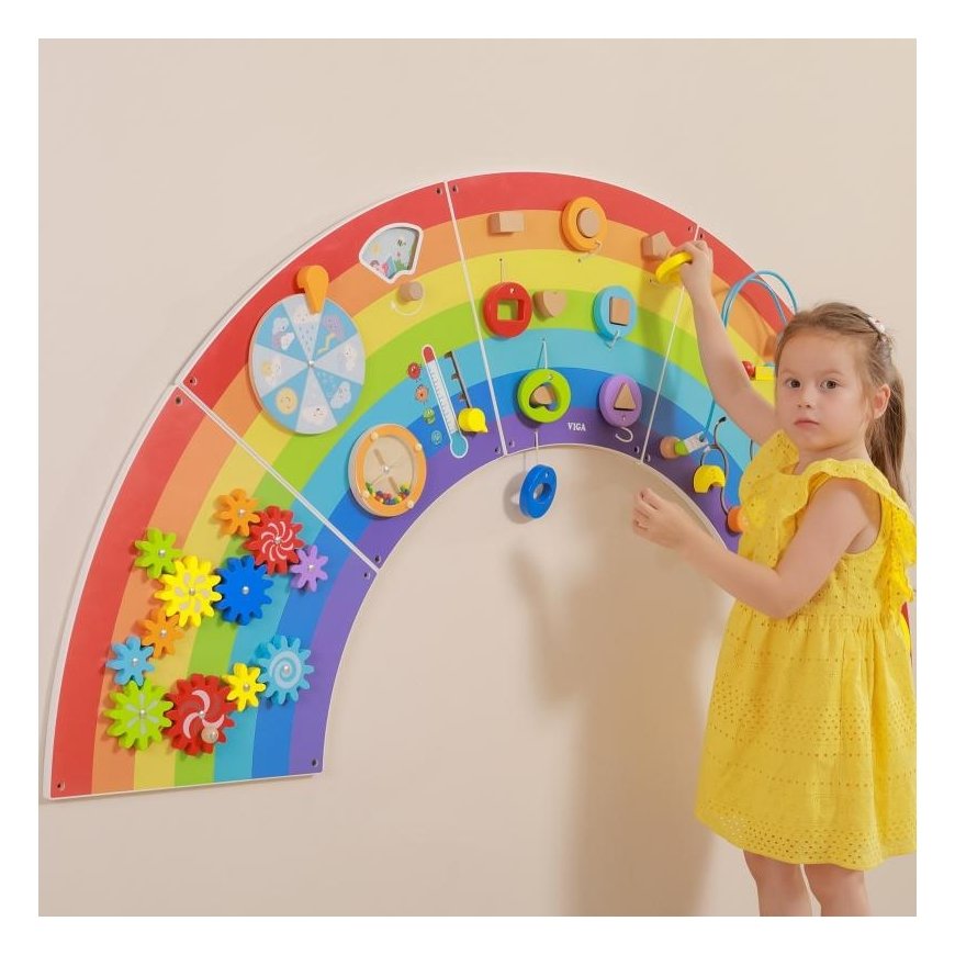 Viga Toys VIGA wooden sensory and manipulation board EDU Rainbow FSC certificate – 5