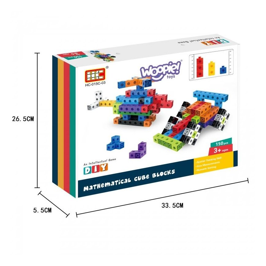 WOOPIE statybiniai blokai 3D kubeliai 150 el. – 3