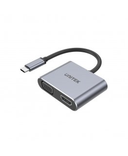 UNITEK D1049A док-станция для ноутбука USB 2.0 Type-C Серебристый