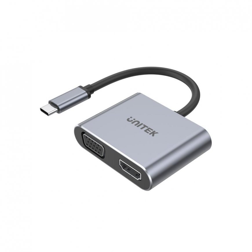 UNITEK D1049A laptop dock/port replicator USB 2.0 Type-C Silver