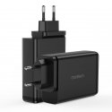 Choetech įkroviklis GaN 140W 4 prievadai (2x USB C, 2x USB) juodas (PD6005) Choetech įkroviklis GaN 140W 4 prievadai (2x USB C, 2x USB) juodas (PD6005)