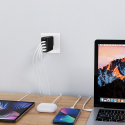Choetech įkroviklis GaN 140W 4 prievadai (2x USB C, 2x USB) juodas (PD6005) Choetech įkroviklis GaN 140W 4 prievadai (2x USB C, 2x USB) juodas (PD6005)