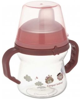 Canpolbabies CANPOL BABIES gertuvė su silikoniniu snapeliu, FirstCup BONJOUR PARIS, 6mėn+, 150ml, rožinė, 56/612_pin